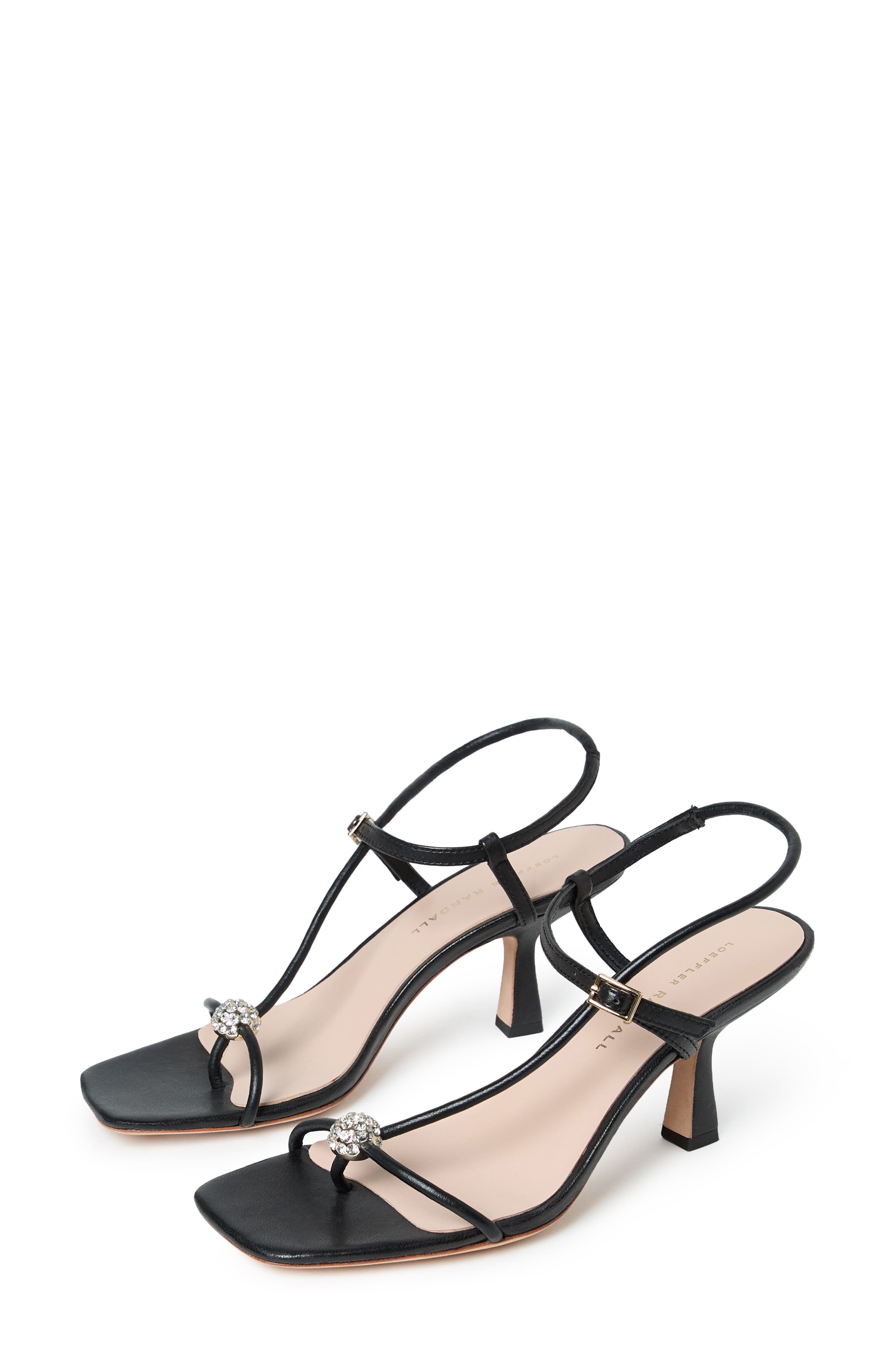 Loeffler Randall Triana Slingback Sandal, Alternate, color, Black/ Gold Crystal