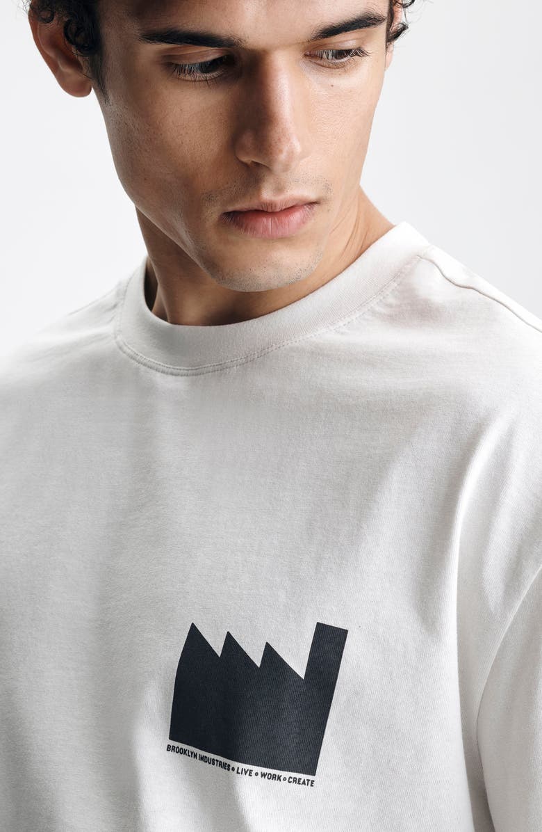 Brooklyn Industries Loose Fit Cotton Graphic T-Shirt, Alternate, color, White Onyx