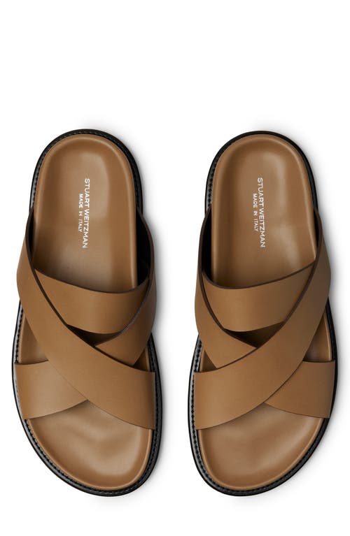 Stuart Weitzman Berkley Slide Sandal In Olive.