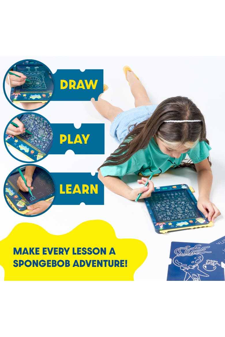 Spongebob Lcd Doodle Writing Tablet, Alternate, color, yellow blue