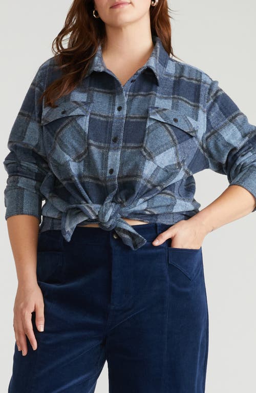 Universal Standard Maine Flannel Button-up Shirt In Blue