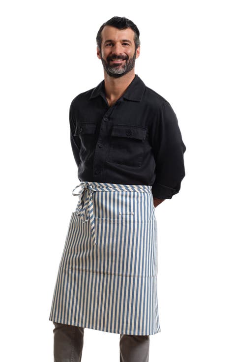 Bistro Apron with Pockets - Striped