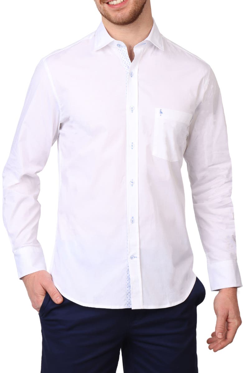 TailorByrd Solid Stretch Cotton Button-Up Shirt, Main, color, 