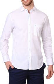 TailorByrd Solid Stretch Cotton Button-Up Shirt