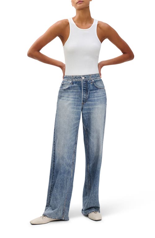 Rag & Bone Miramar Wide Leg Cotton Terry Sweatpant Jeans In Blue