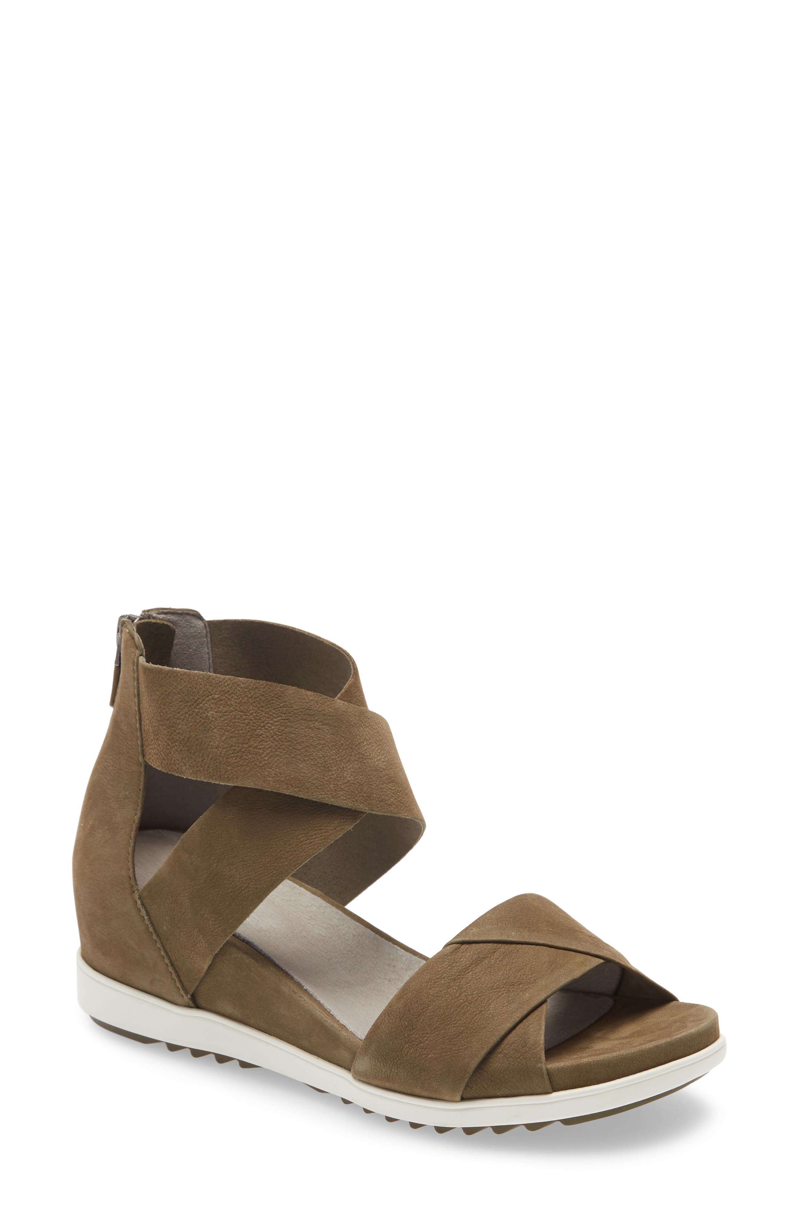 Viv Wedge Sandal, Main, color, OLIVE NUBUCK LEATHER