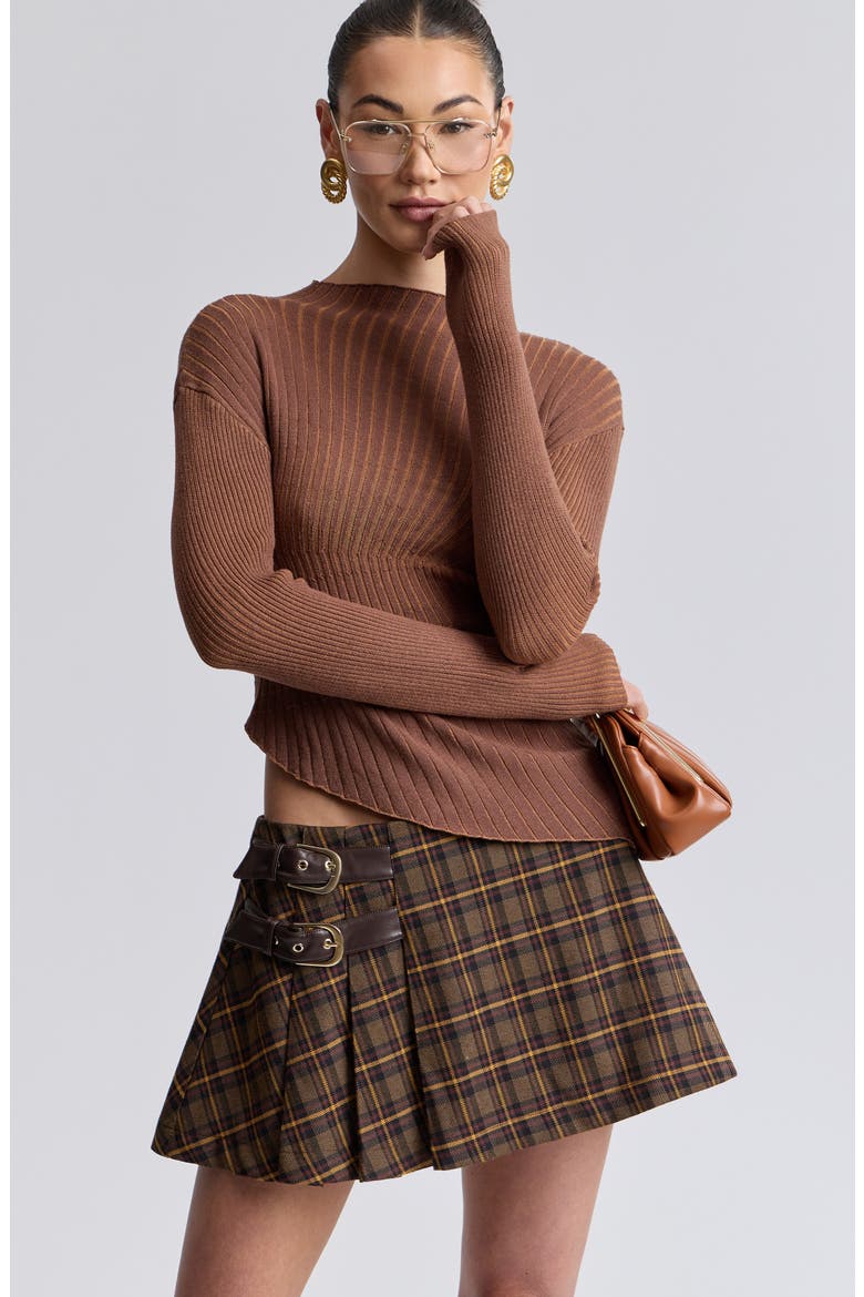 Plaid Belted Skort, Alternate, color, RETRO PLAID