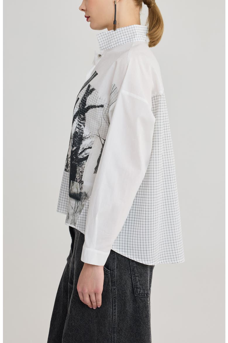 Shiloh Printed Cotton Shirt, Alternate, color, Black Print
