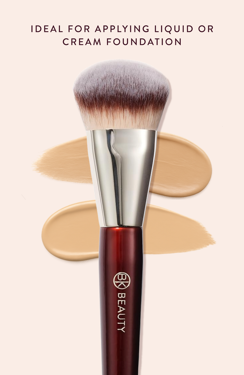 BK Beauty 101 Contoured Foundation Brush, Alternate, color, Burgundy