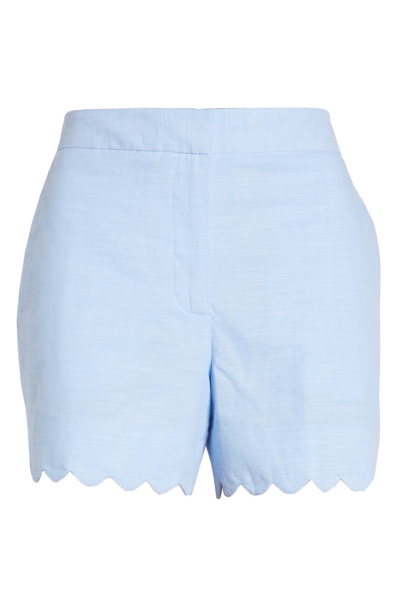 1901 Scalloped Chambray Shorts, Alternate, color, 