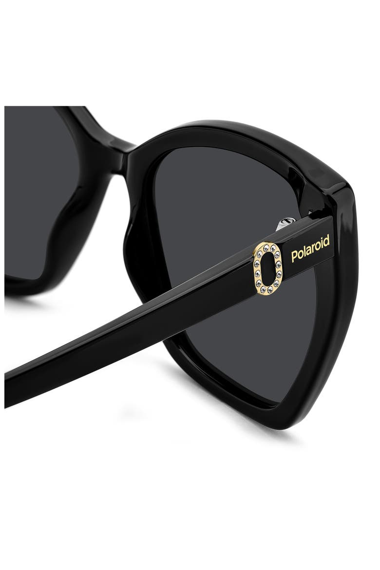 56mm Polarized Butterfly Sunglasses, Alternate, color, BLACK/ GREY