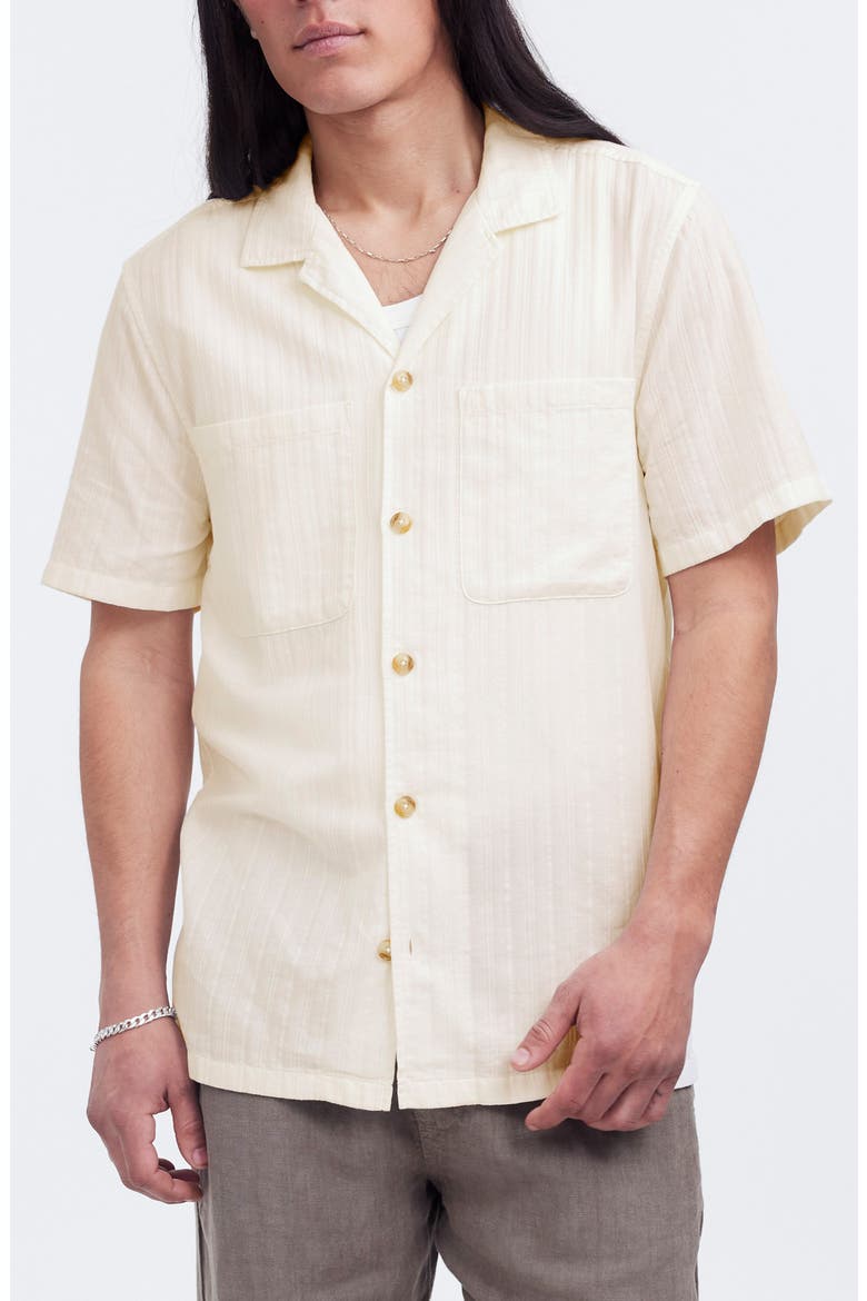 Easy Stripe Cotton Camp Shirt, Main, color, LIGHTHOUSE
