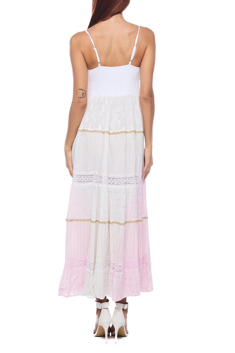 Lace Tiered Maxi Sundress, Alternate, color, LIGHT PINK/WHITE