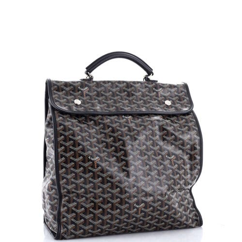 Pre-owned Goyard Goyard Saint Leger Briefcase Backpack Coated Canvas In Black