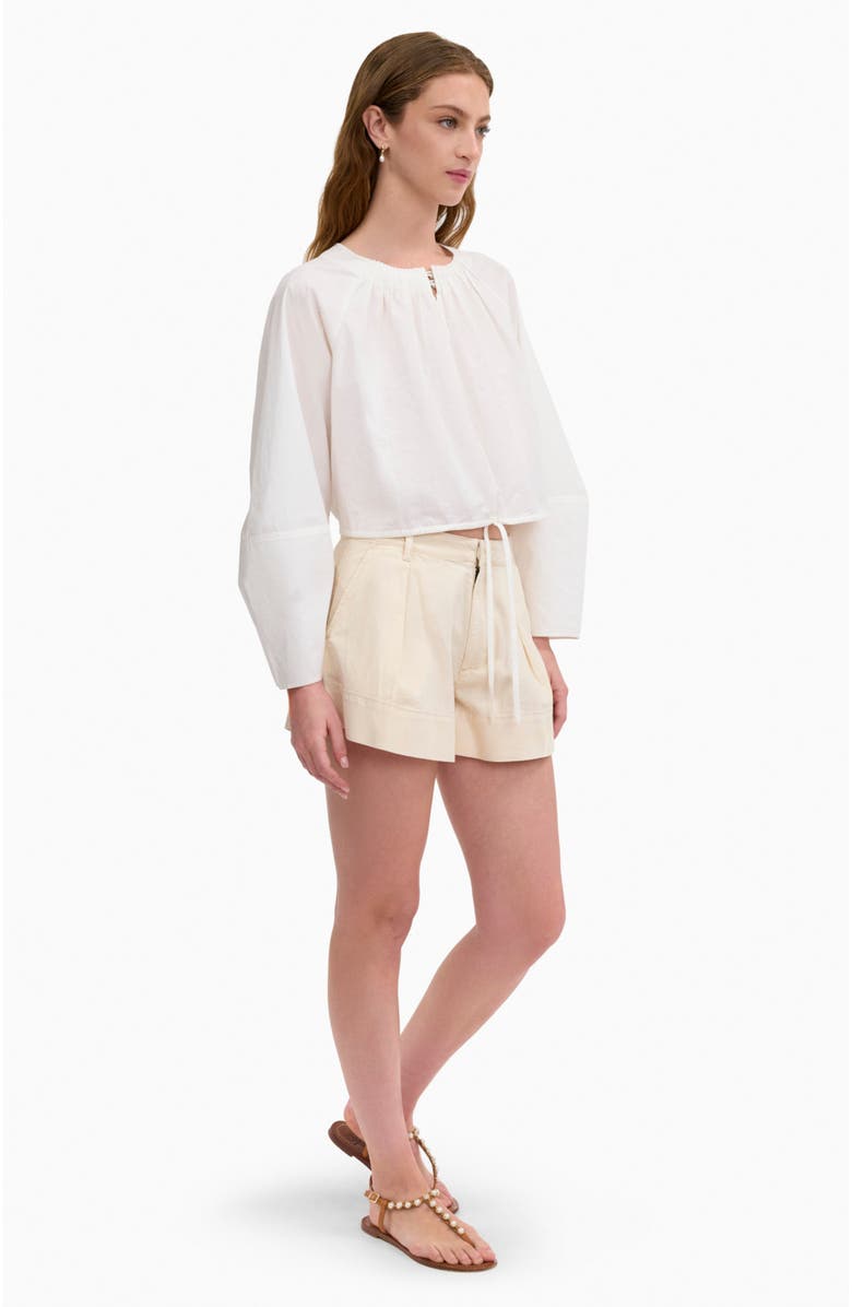 Rebecca Taylor Brielle Cropped Poplin Top, Alternate, color, Ivory