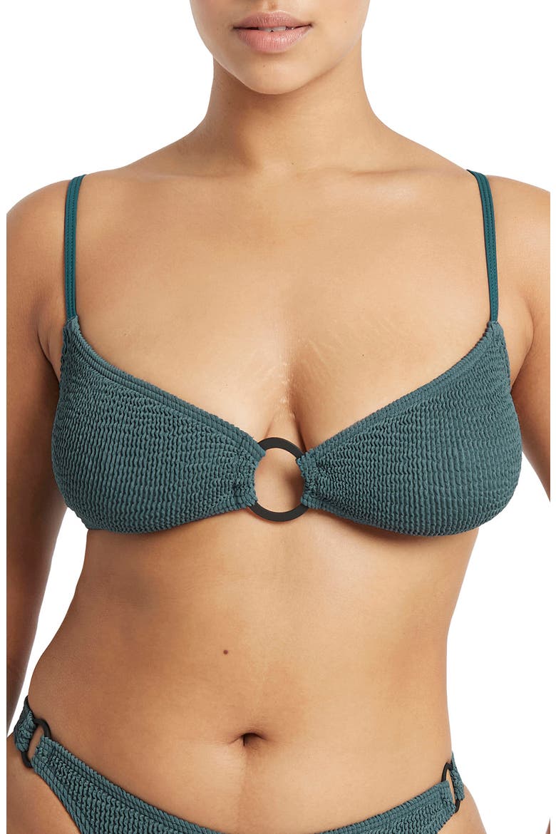 Lissio Ring Bikini Top, Alternate, color, AEGEAN BLUE ECO