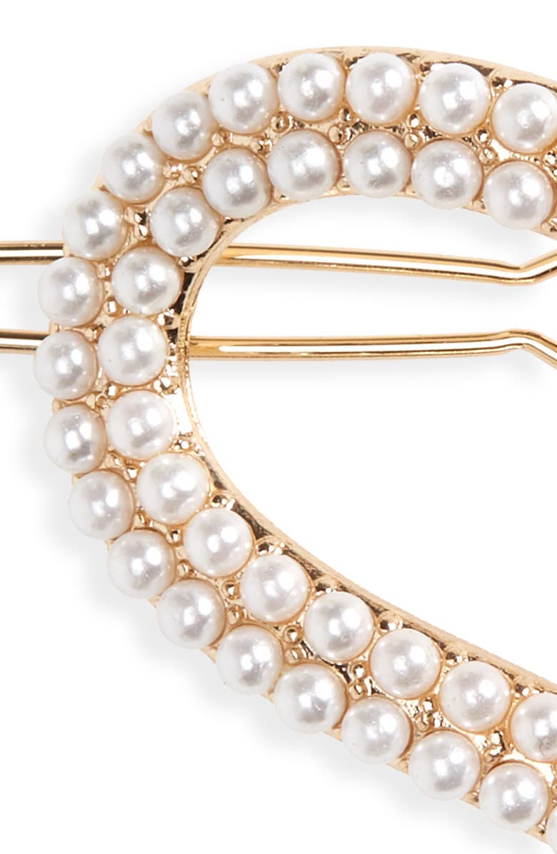 BP. Imitation Pearl Heart Hairpin Barrette, Alternate, color, 