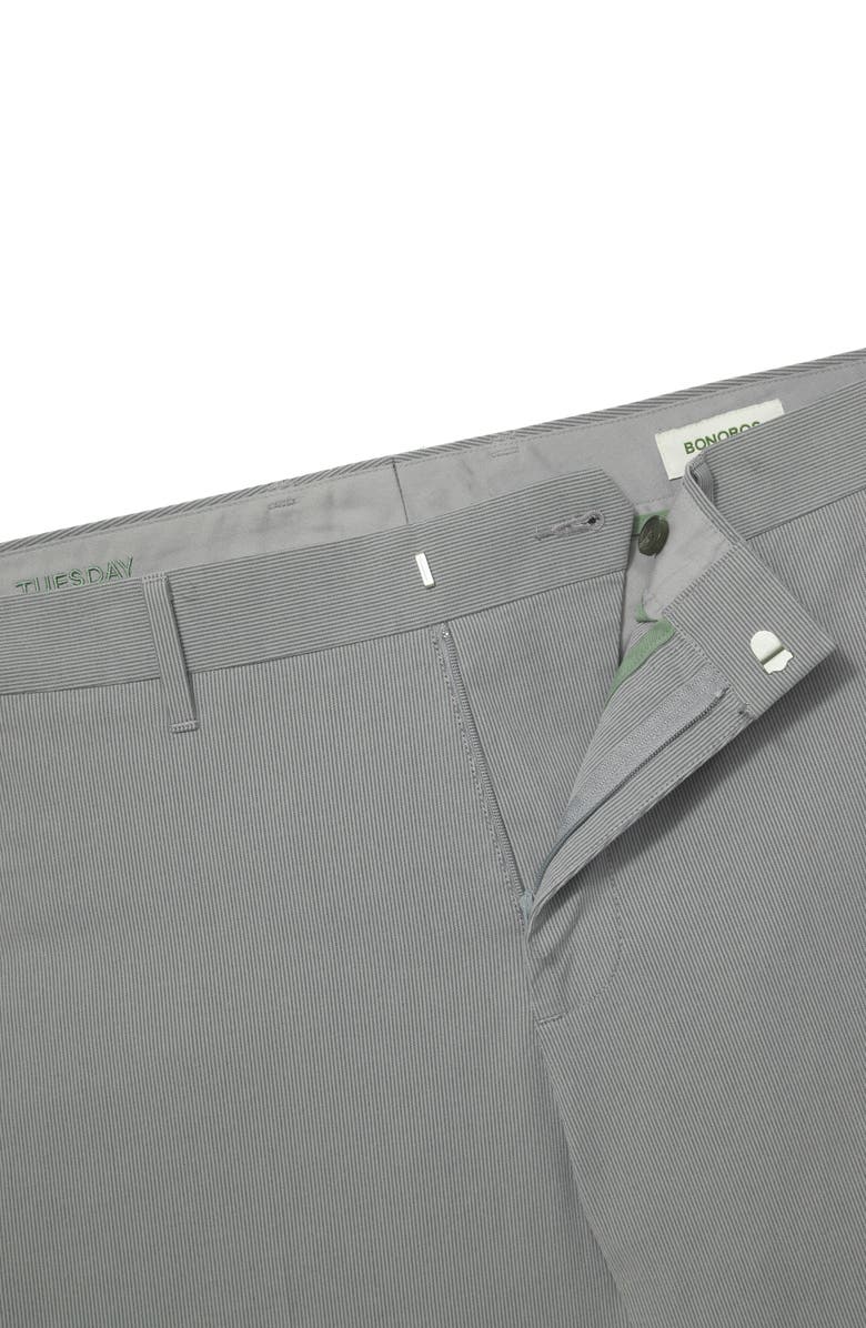 Bonobos Weekday Warrior Slim Fit Flat Front Pants, Alternate, color, Tuesday Grey Blue Fine Stripe