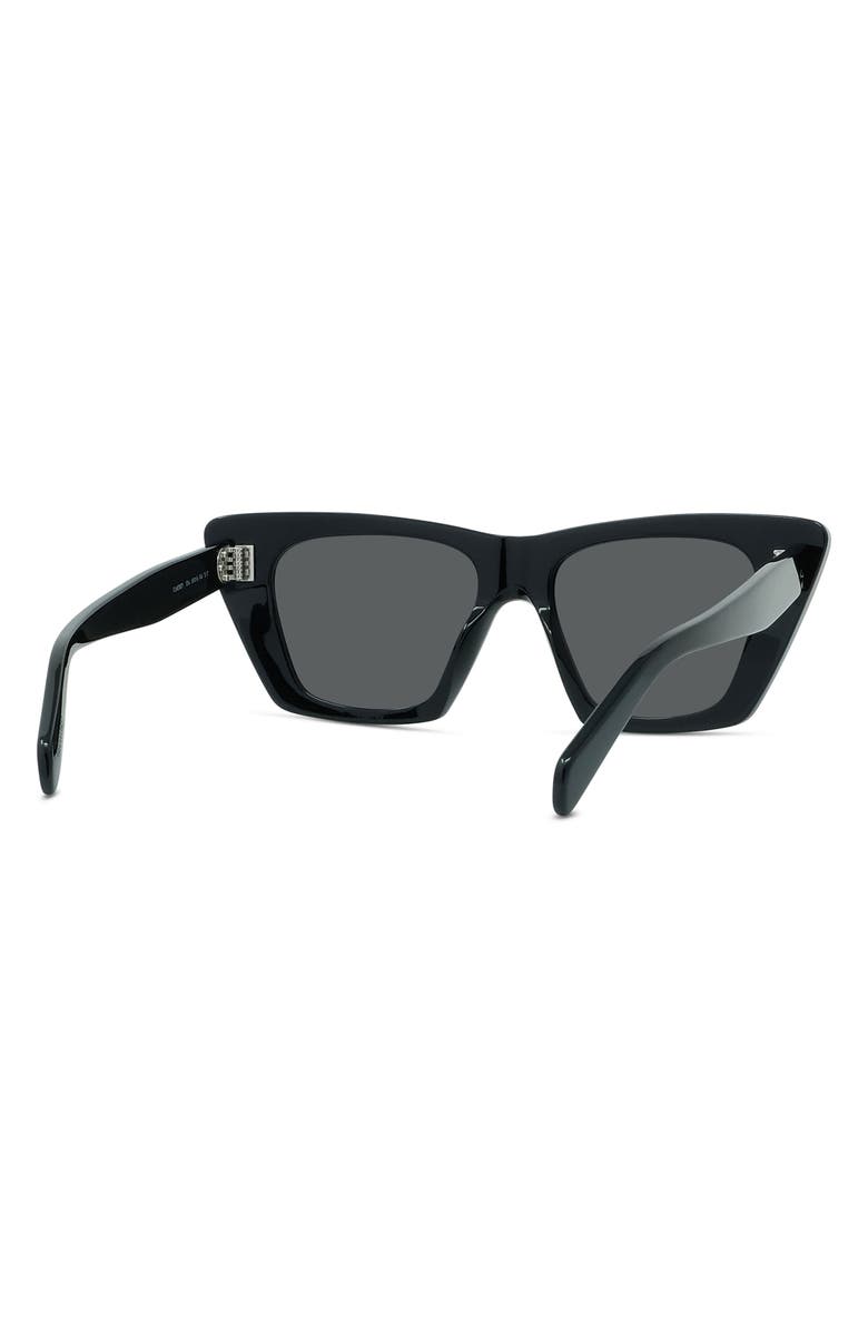 CELINE 51mm Cat Eye Sunglasses, Alternate, color, Shiny Black / Smoke