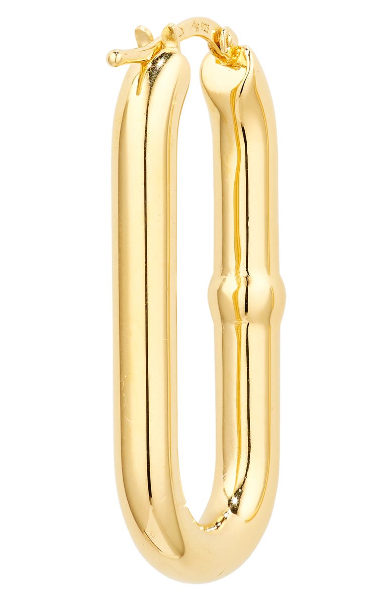 Bottega Veneta Chains Sterling Silver Long Hoop Earrings, Alternate, color,