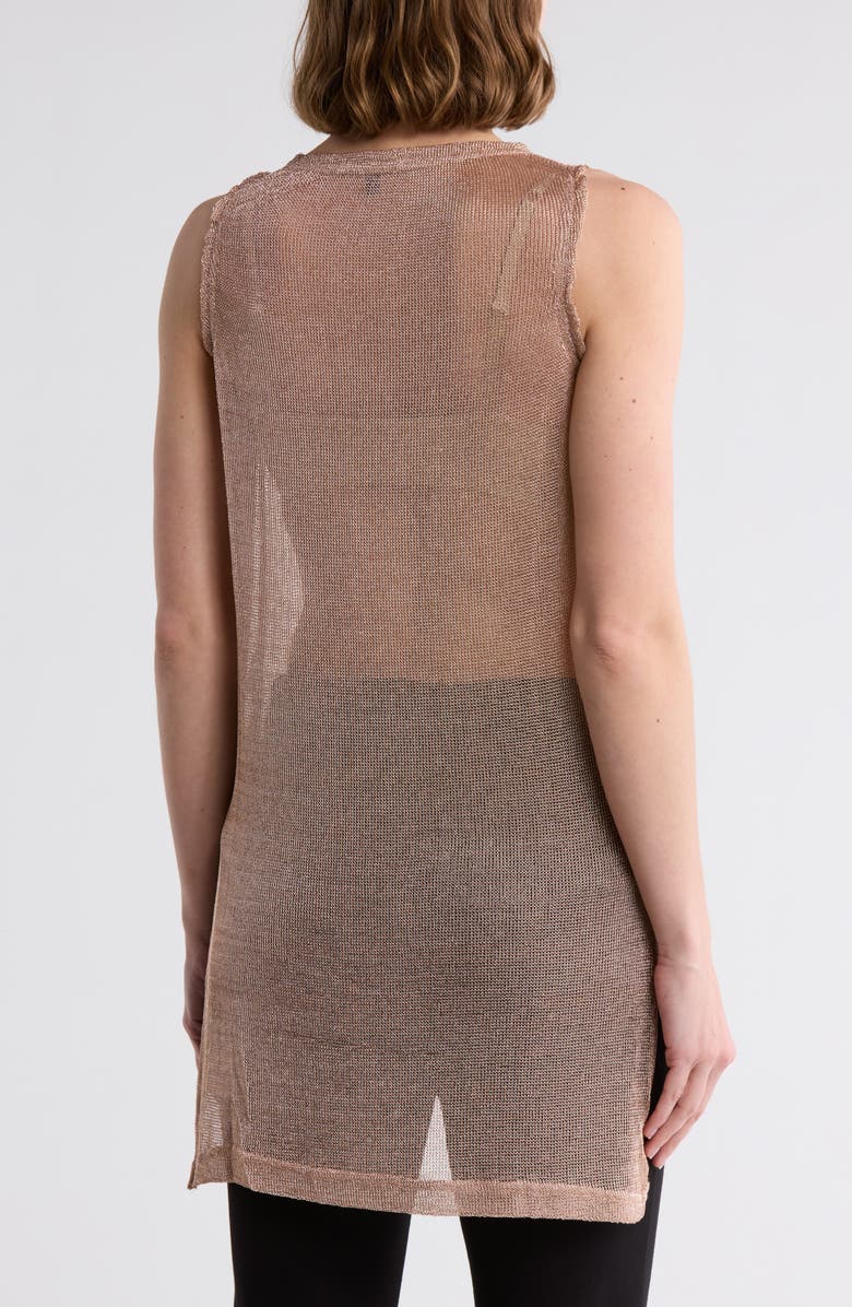 Tart Metallic High-Low Tunic Sweater, Alternate, color, Rose Gold Chain Metallic