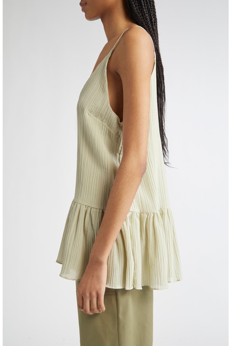Lily Parchment Textured Organic Cotton & Organic Silk Peplum Top, Alternate, color, LIME BLOSSOM