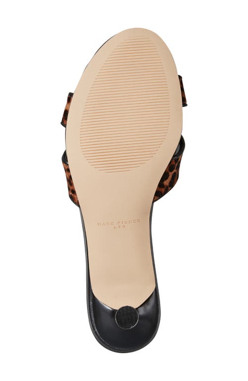 Marc Fisher Ltd Tracey Genuine Calf Hair Kitten Heel Slide Sandal In Brown