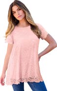 Roaman's Allover Lace Swing Tee