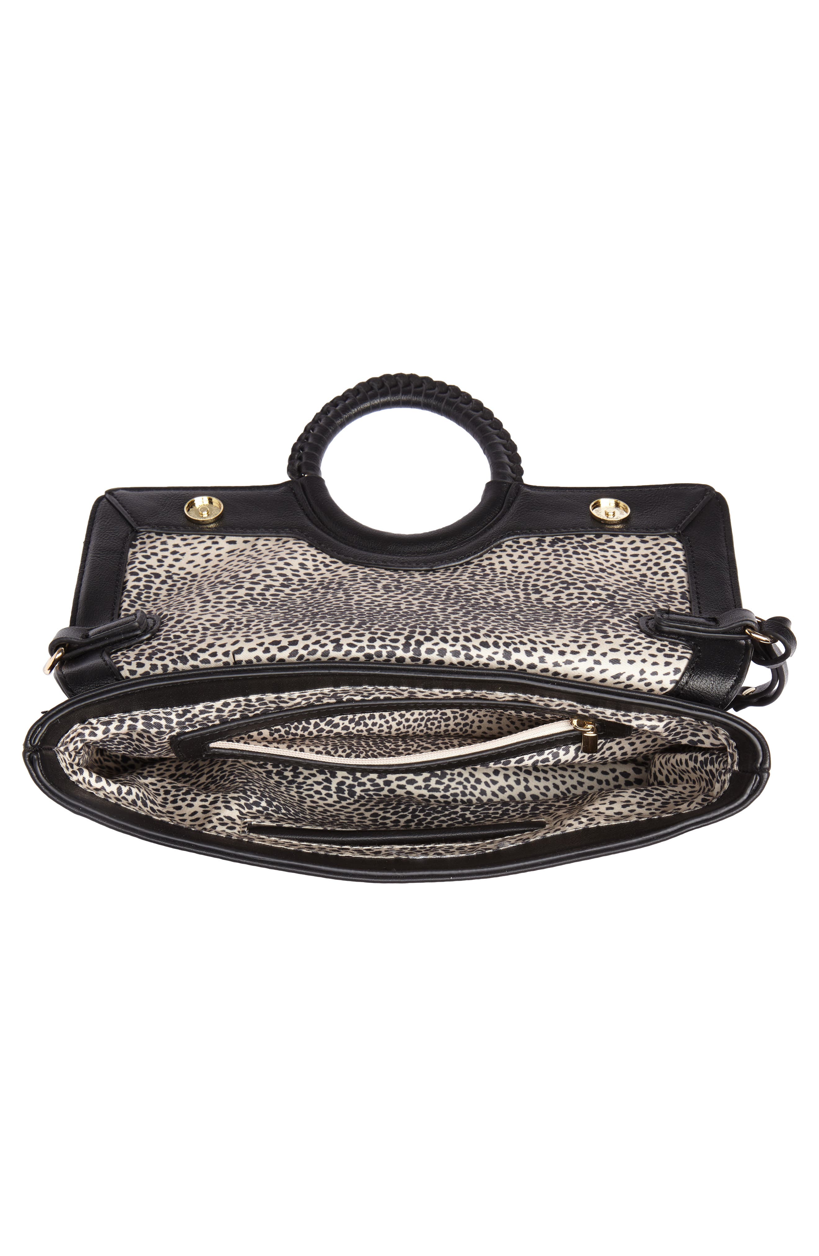 Faux Leather Clutch, Alternate, color, BLACK