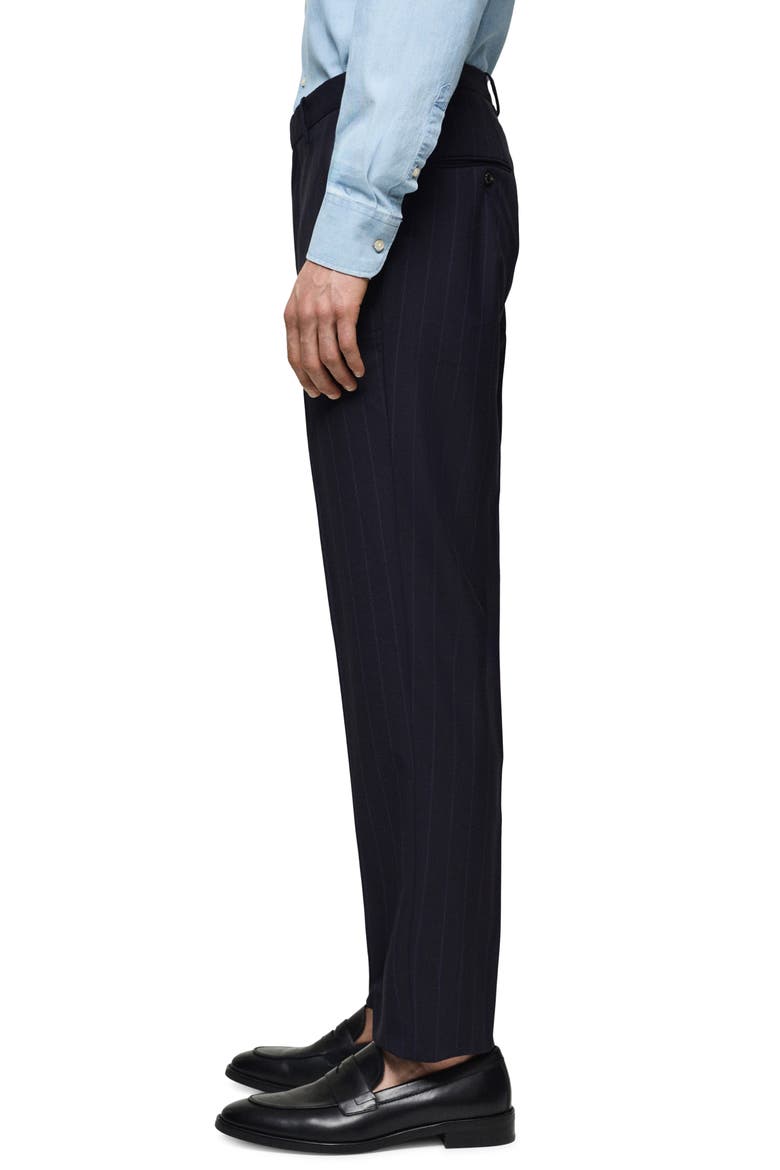 Pinstripe Virgin Wool Suit Pants, Alternate, color, DARK NAVY