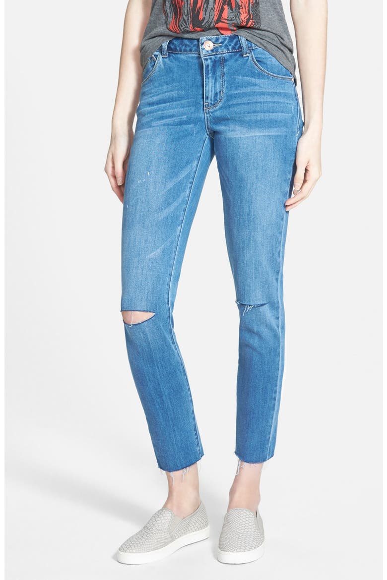 Distressed Skinny Jeans, Main, color, MEDIUM WASH