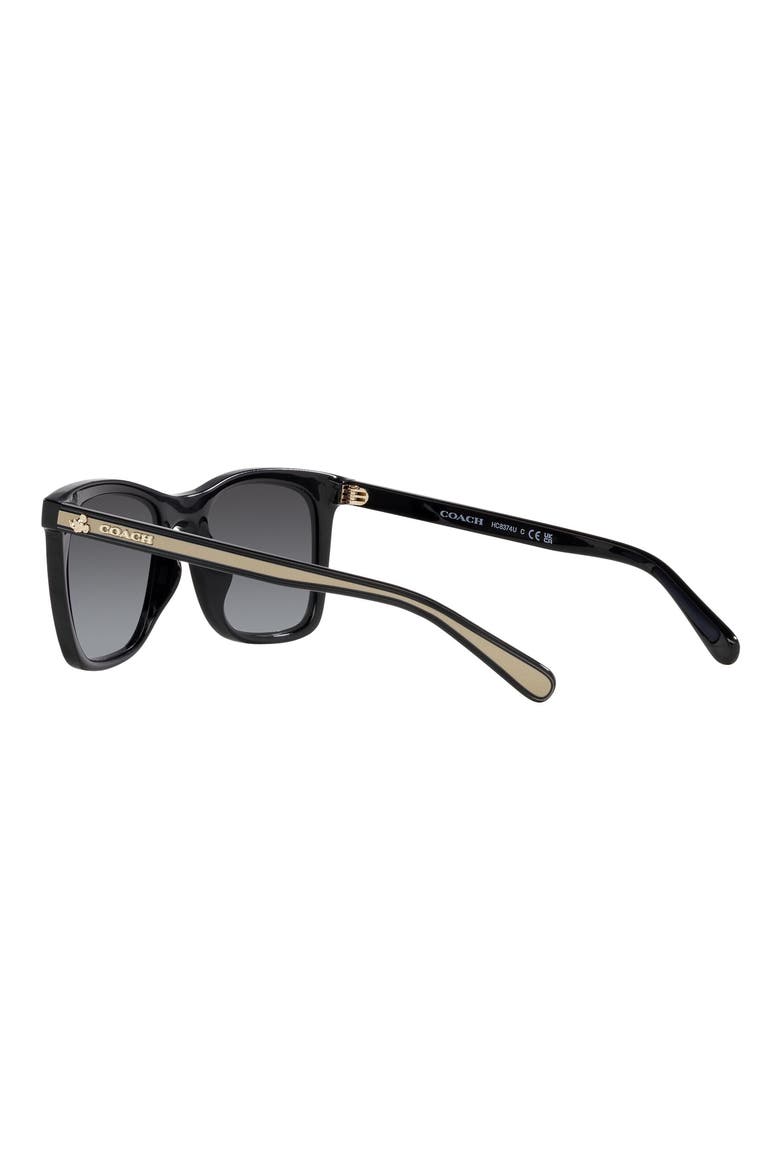 51mm Gradient Square Sunglasses, Alternate, color, BLACK
