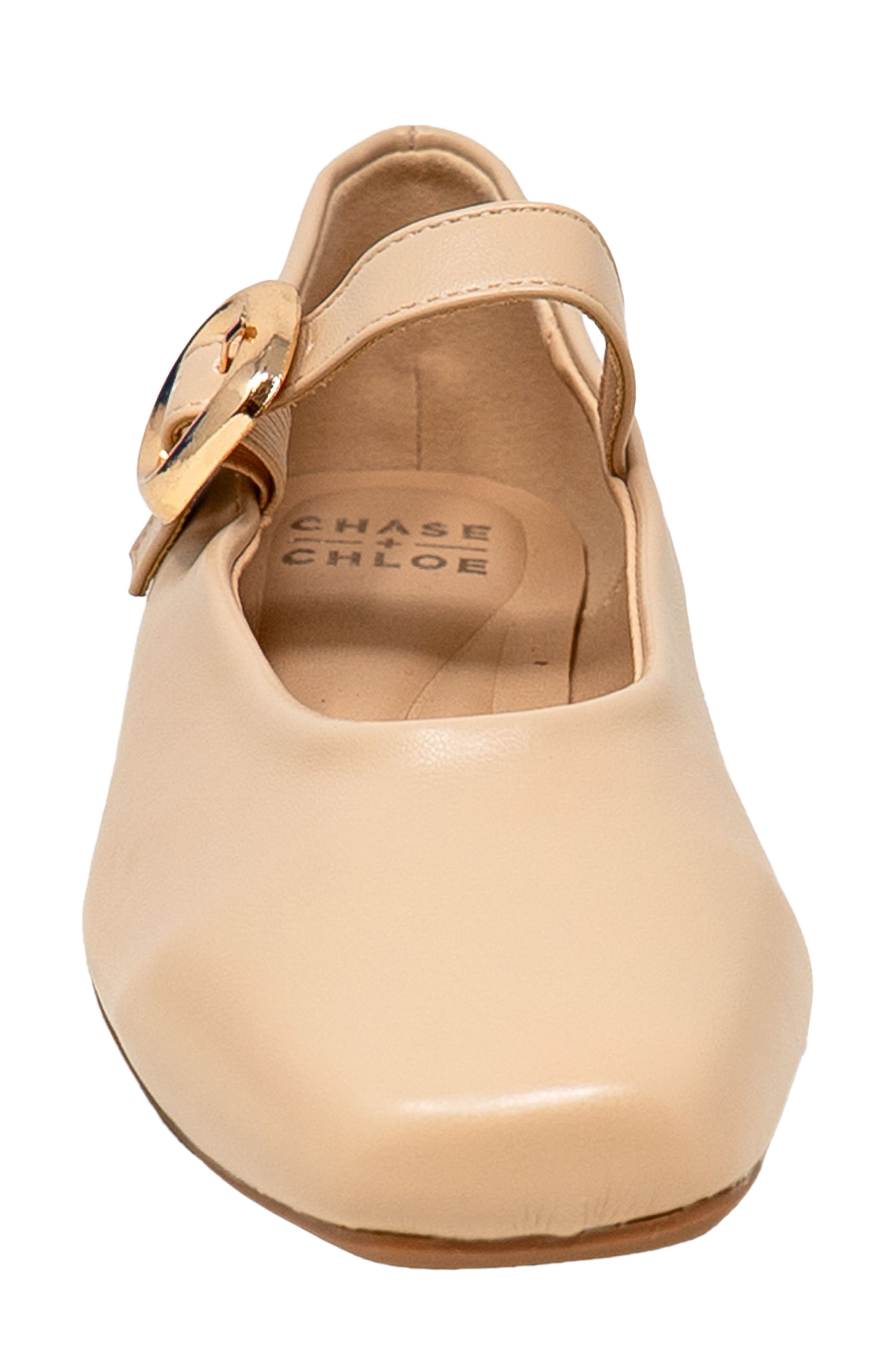 Charlotte Faux Leather Mary Jane Flat, Alternate, color, BEIGE PU