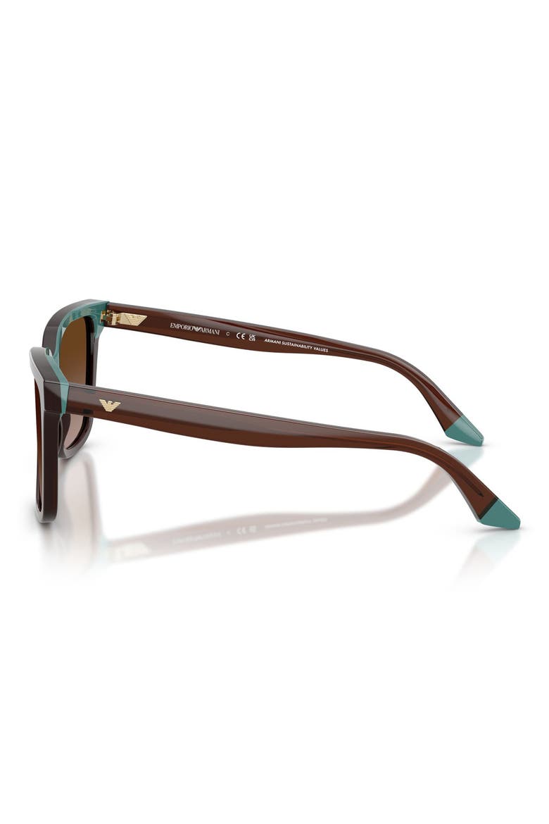 55mm Irregular Sunglasses, Alternate, color, SHINY TRANSPARENT BROWN/ TEAL
