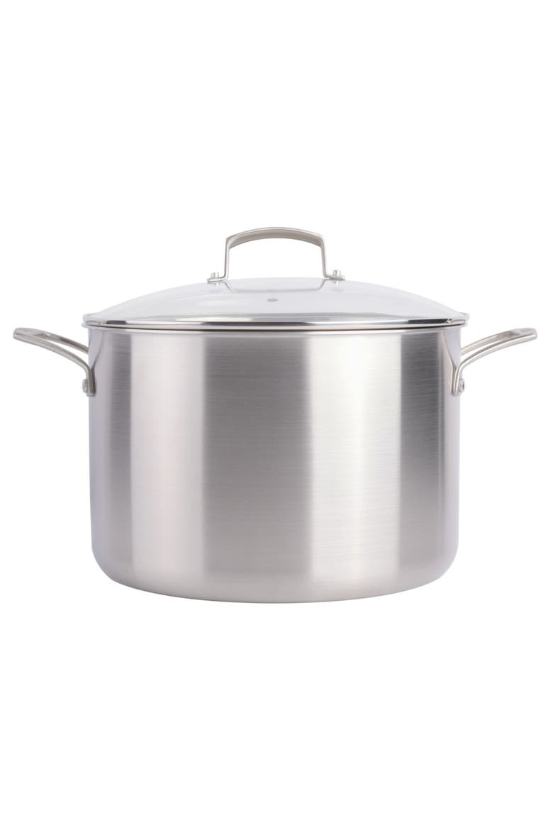 Tri Ply Stainless Steel Professional Grade 12Qt Stock Pot with Lid, Main, color, Stainless Steel