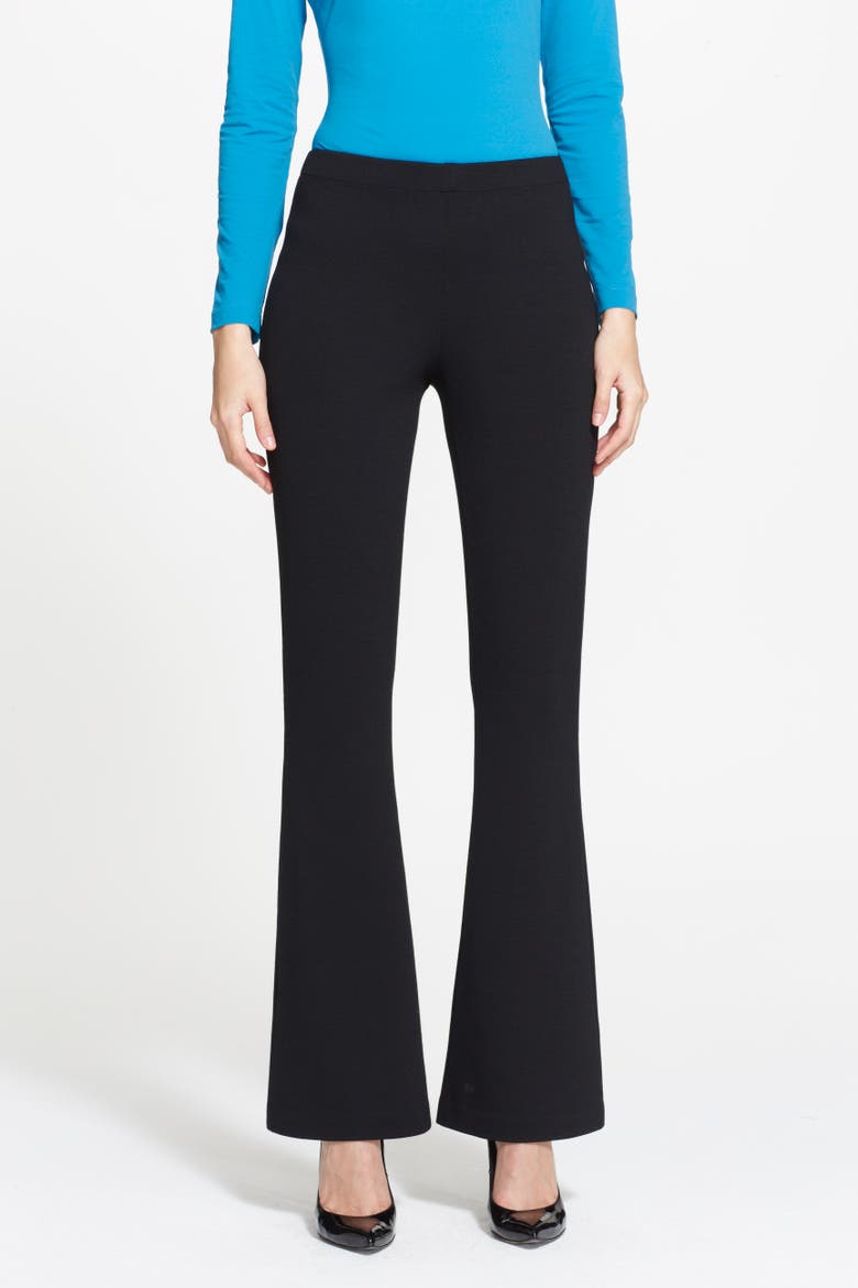 Collection Kasia Milano Knit Bootcut Pants, Main, color, CAVIAR