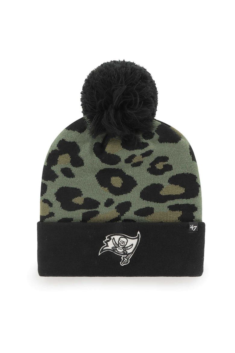 Women's '47 Green/Black Tampa Bay Buccaneers Bagheera Cuffed Knit Hat with Pom, Main, color, Green