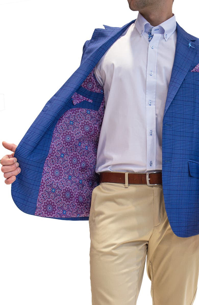 TailorByrd Textured Plaid Sport Coat, Alternate, color, 