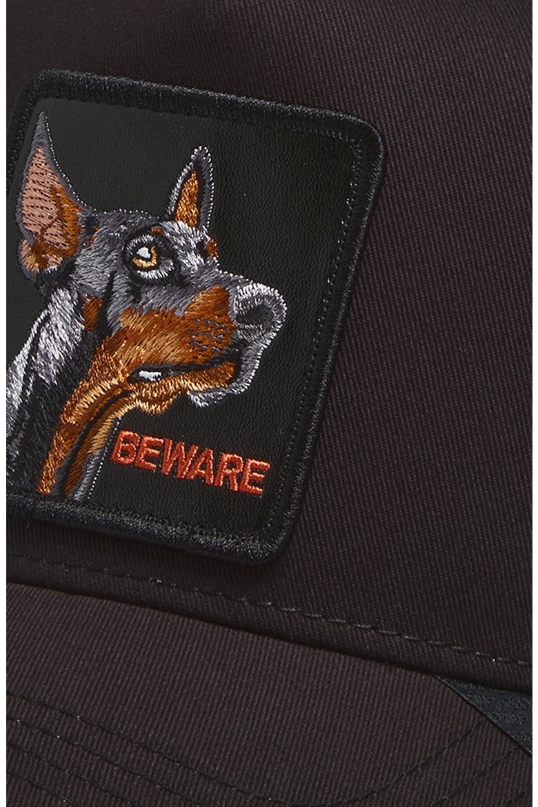 Beware Doberman Snapback Trucker Hat, Alternate, color, VOID