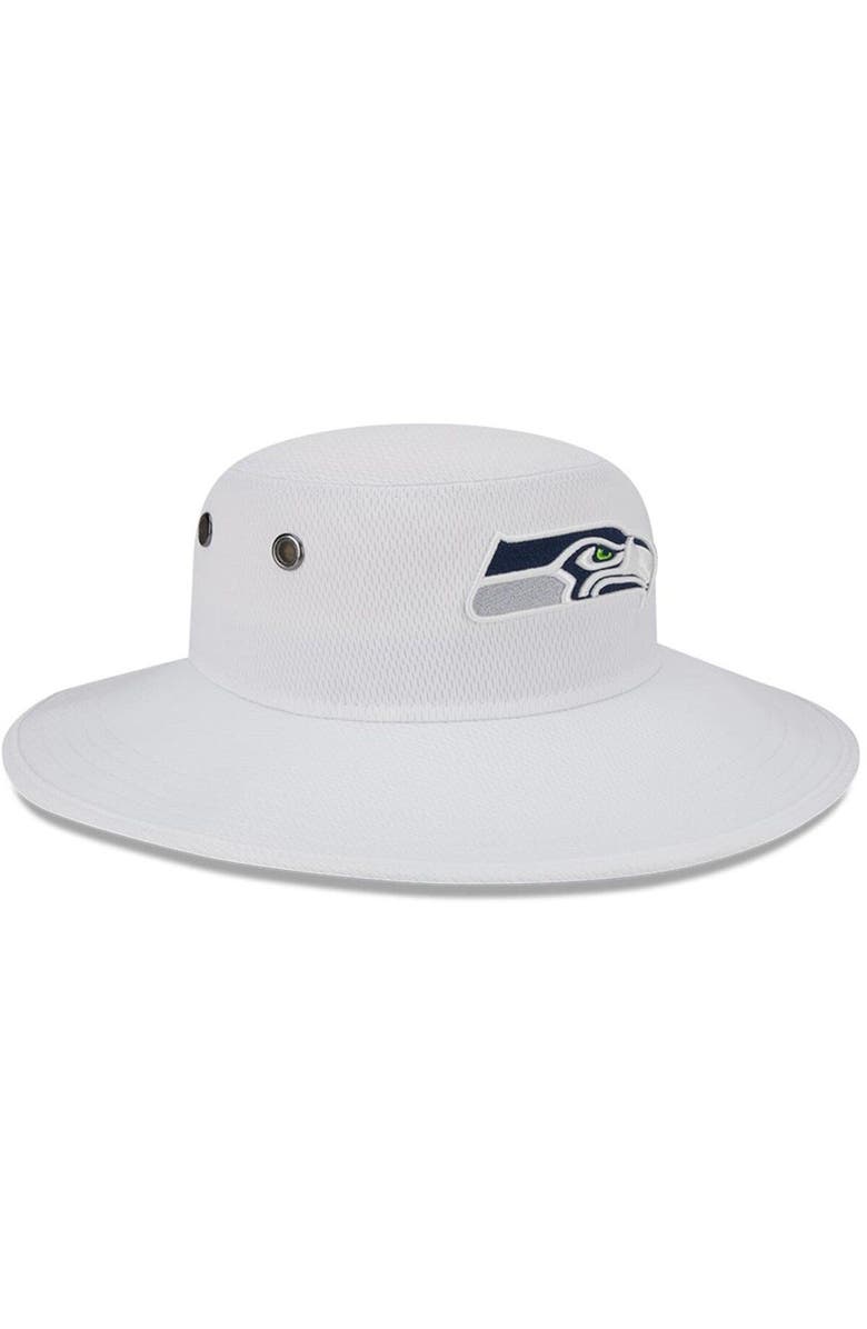 New Era Men's New Era White Seattle Seahawks 2023 NFL Training Camp Panama Bucket Hat, Alternate, color,