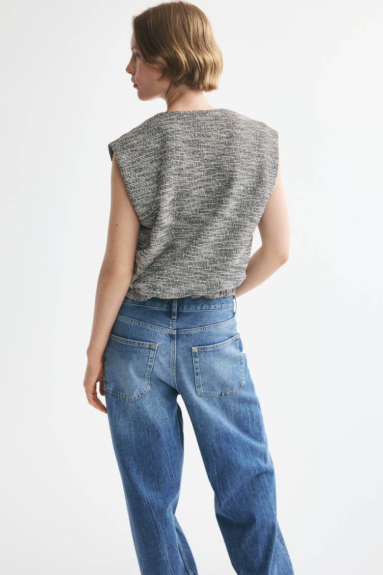 Oversized Bouclé-knit Vest, Alternate, color, Dusty gray melange/cream