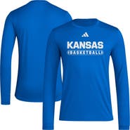 adidas Men's adidas Royal Kansas Jayhawks On-Court Pregame Long Sleeve T-Shirt