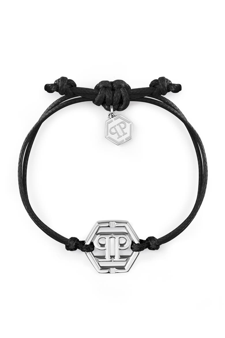 Friendship Bracelet Men, Main, color, black/stainlesssteel