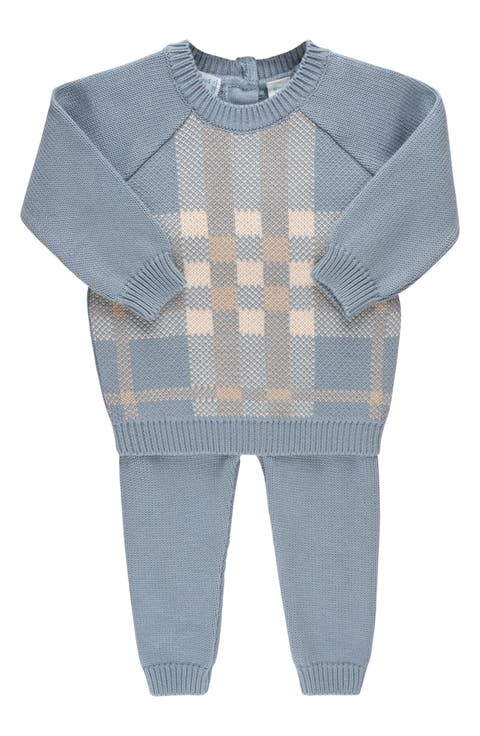Plaid Cotton Sweater & Pants Set (Baby)