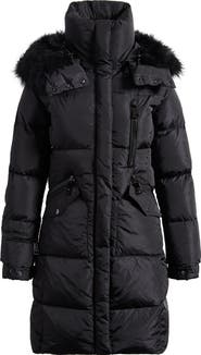 SAM. Luxe Highway Down Puffer Jacket with Genuine Shearling Trim
