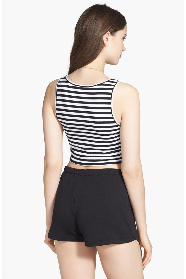 Crop Tank, Alternate, color, BLACK/ WHITE EVEN STRIPE