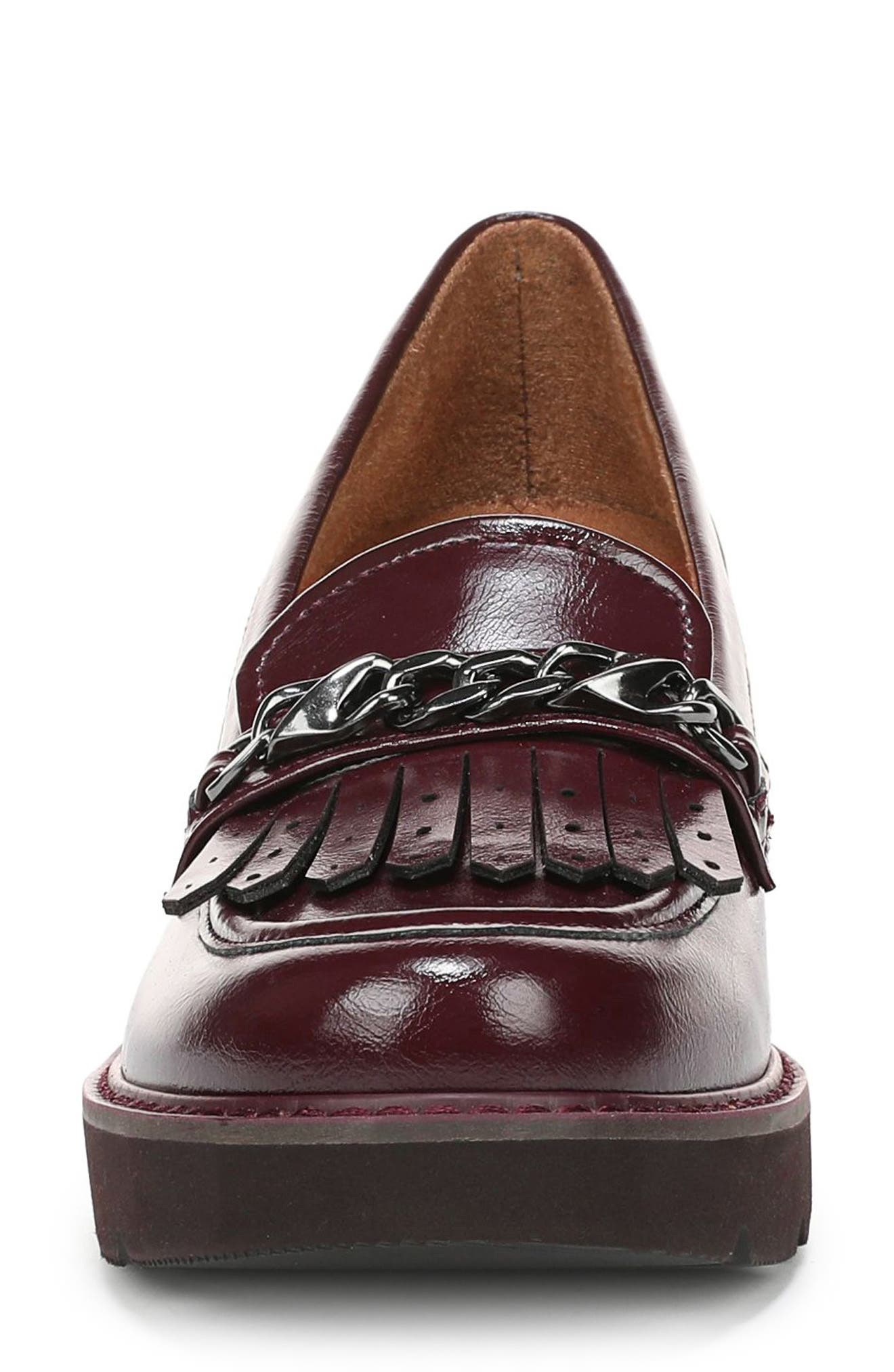 Celia Kiltie Loafer, Alternate, color, WINE RED FAUX LEATHER
