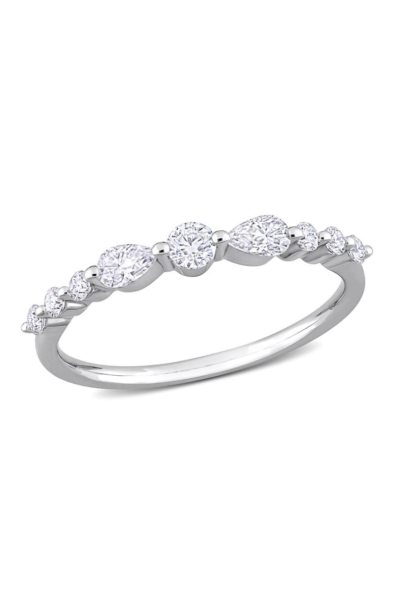 Julianna B. 1/2CT DEW Moissanite Semi-Eternity Ring, Main, color, Sterling Silver