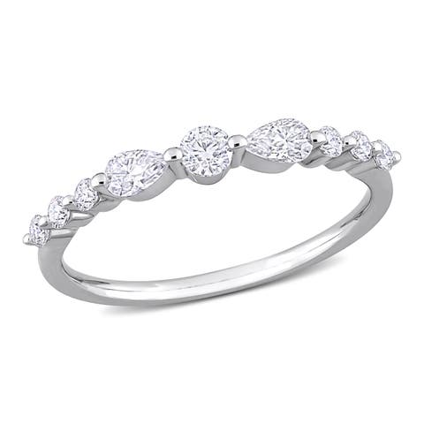 1/2CT DEW Moissanite Semi-Eternity Ring