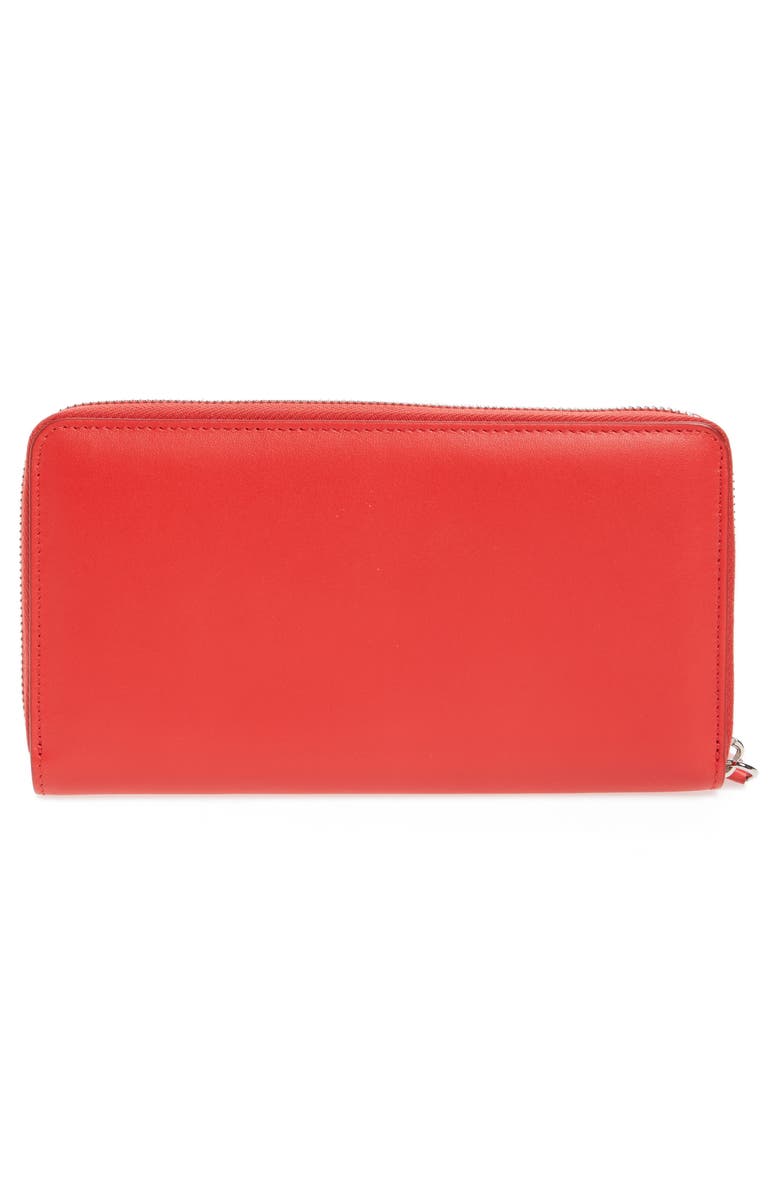 Givenchy Logo Print Zip Around Leather Wallet, Alternate, color, 